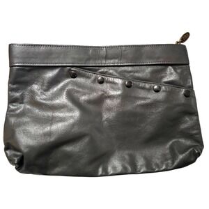 VTG Anton Clutch‎ Leather Gray zip and exterior pocket